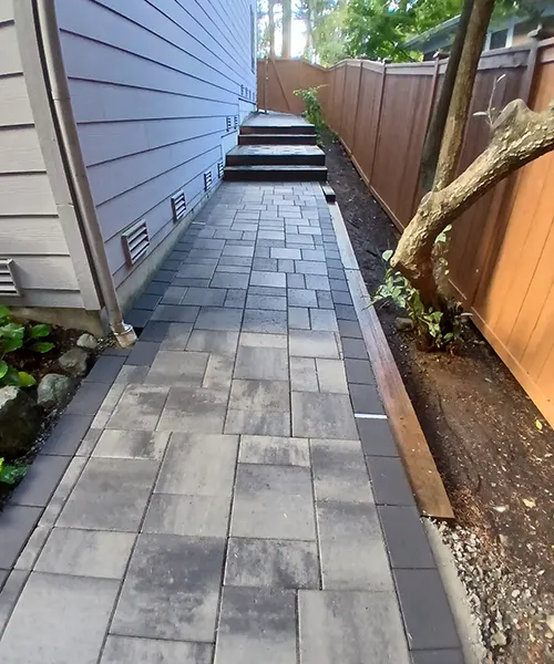 Custom Curved Paver Walkway Installation in Bellevue 